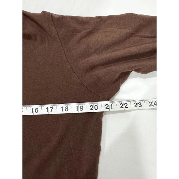 Skims Dark Chocolate Brown Boyfriend Long Sleeve Crewneck Soft Tshirt Size Small - Picture 6 of 7